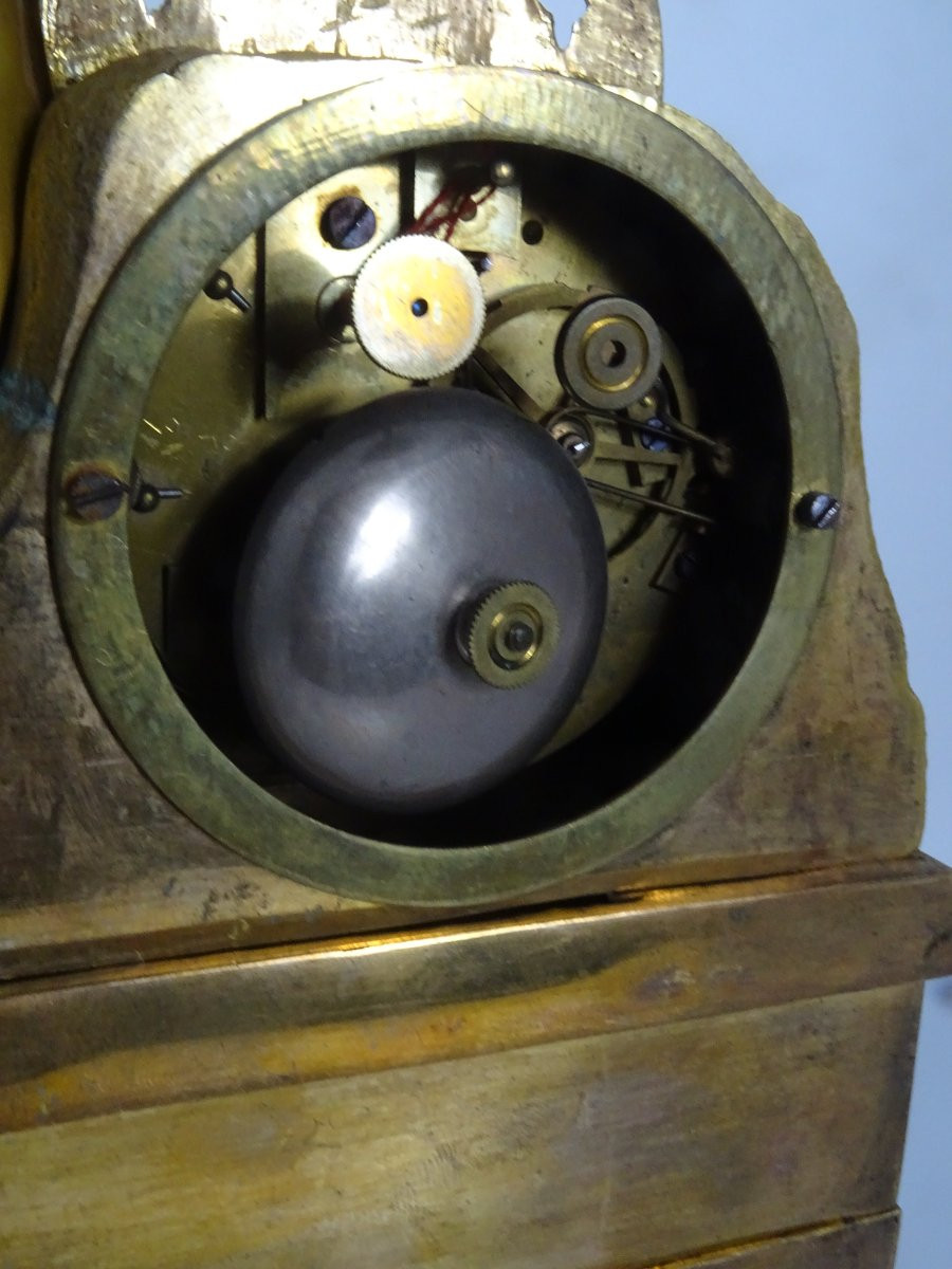 Elegant Gilt Bronze Clock From The Empire Period, Early 19th Century-photo-4