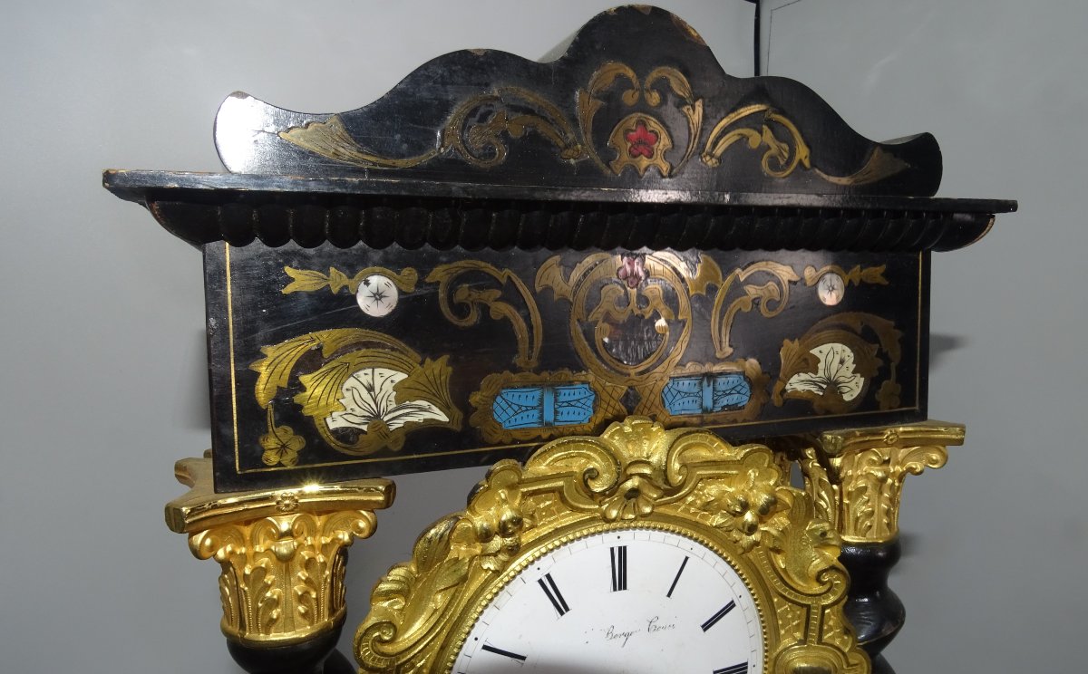 Empire / Charles X Period Portico Clock, Bronze And Marquetry, Signed Pickard-photo-4