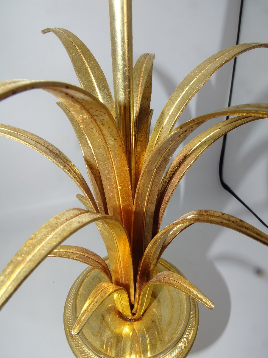 Pineapple Or Ear Of Wheat Table Lamp, Gilded Bronze And Crystal, Maison Charles ??, 74 Cm-photo-4