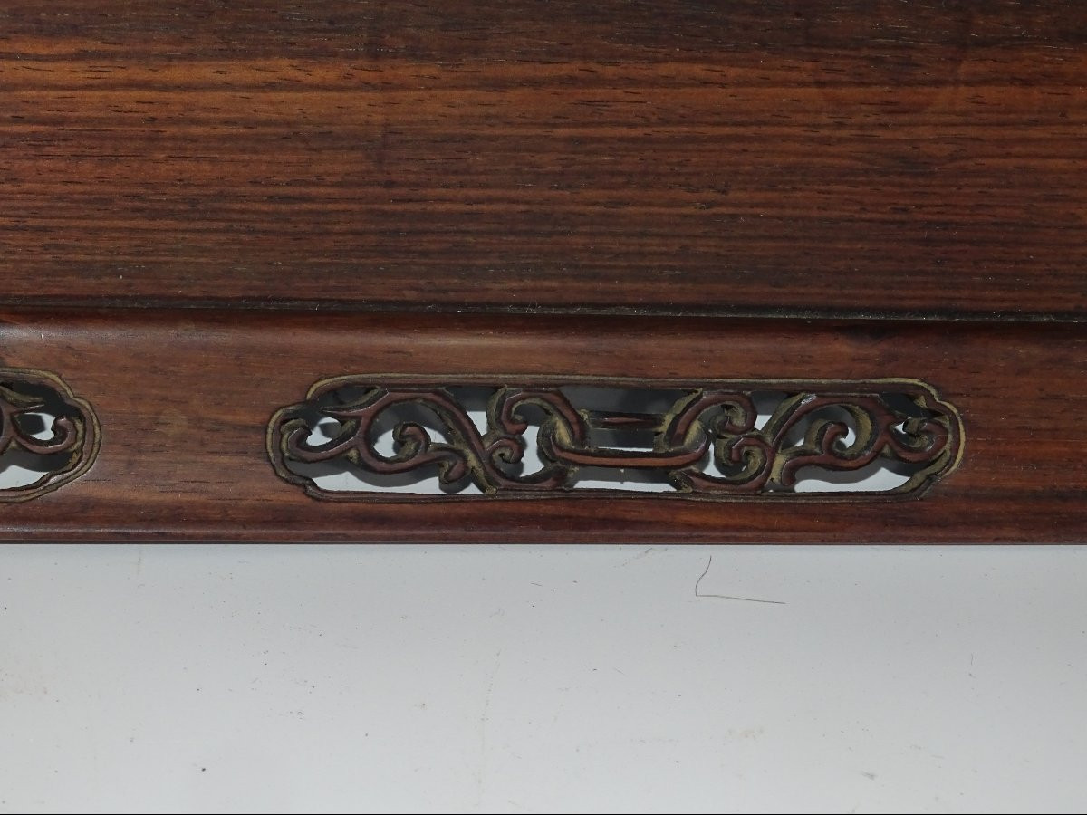 plat a desservir en bois et argent massif du XIXème, indochine, vietnam-photo-4