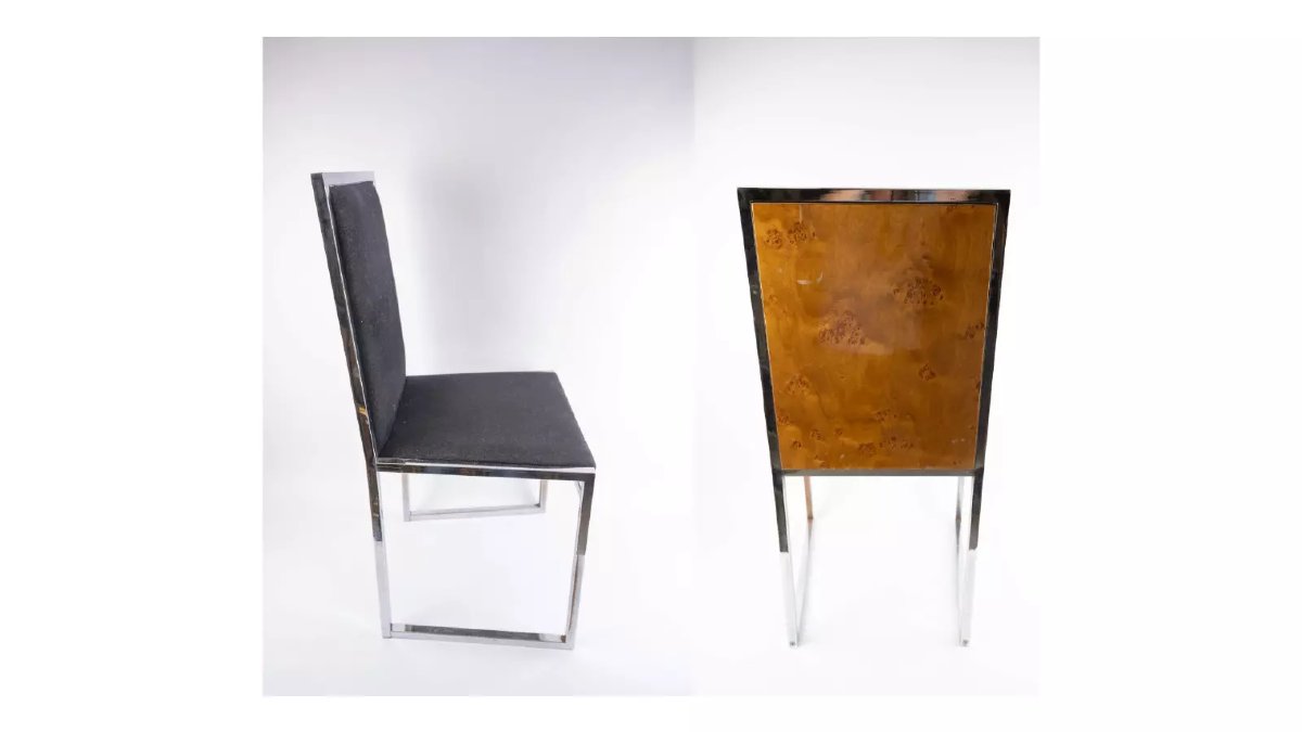La Metal Arredo, Paderno, Milano, Dining Room Table + Four Chairs-photo-2