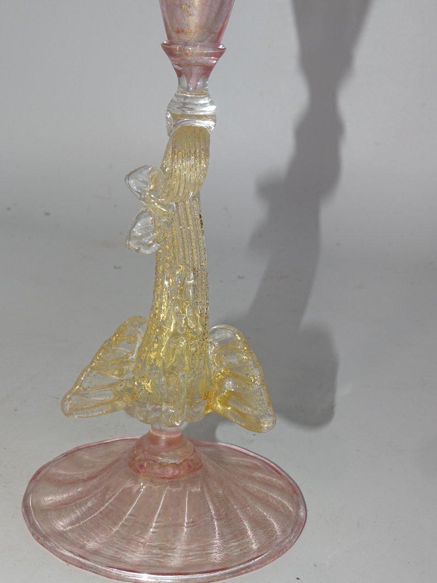 Murano : Grand Calice En Verre Soufflé XIXème-photo-4