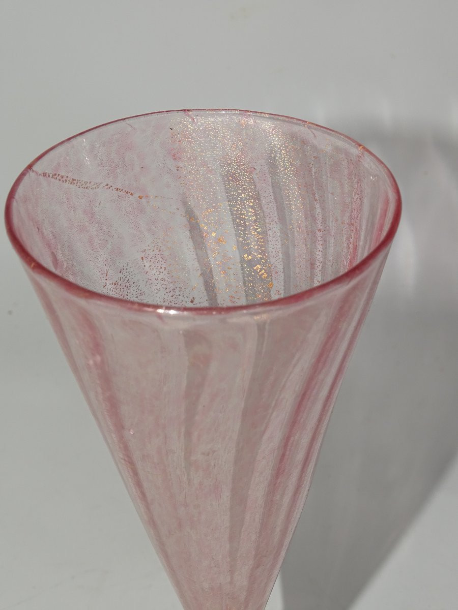 Murano : Grand Calice En Verre Soufflé XIXème-photo-2