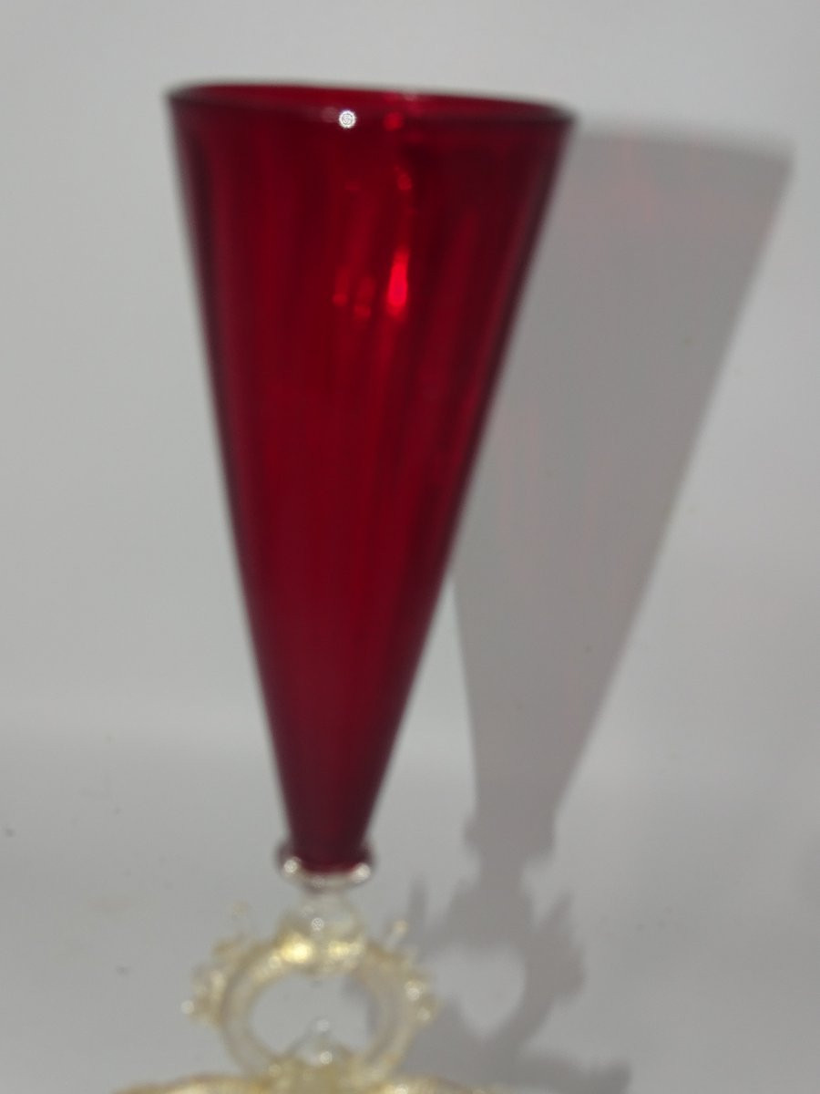 Murano: Large 19th Century Blown Glass Chalice-photo-3