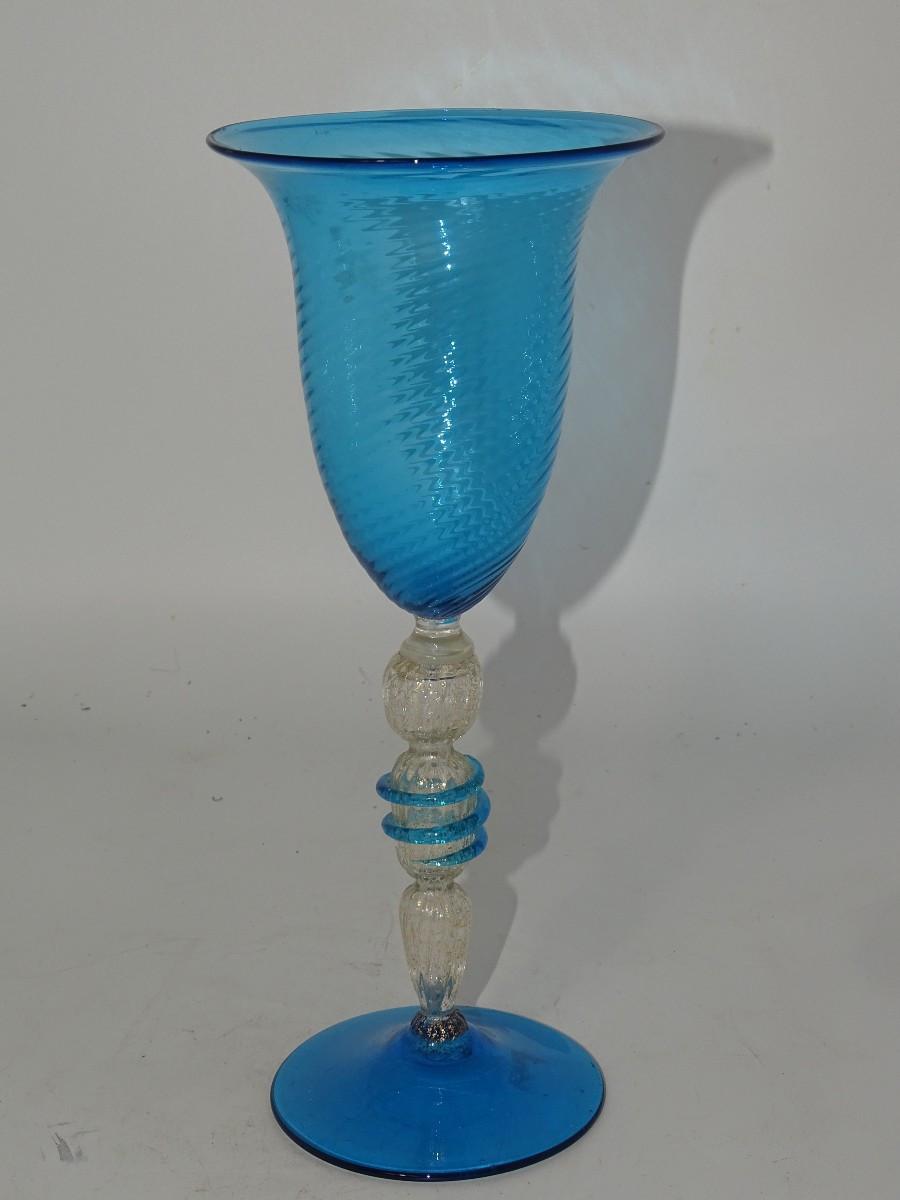 Murano: Large 19th Century Blown Glass Chalice