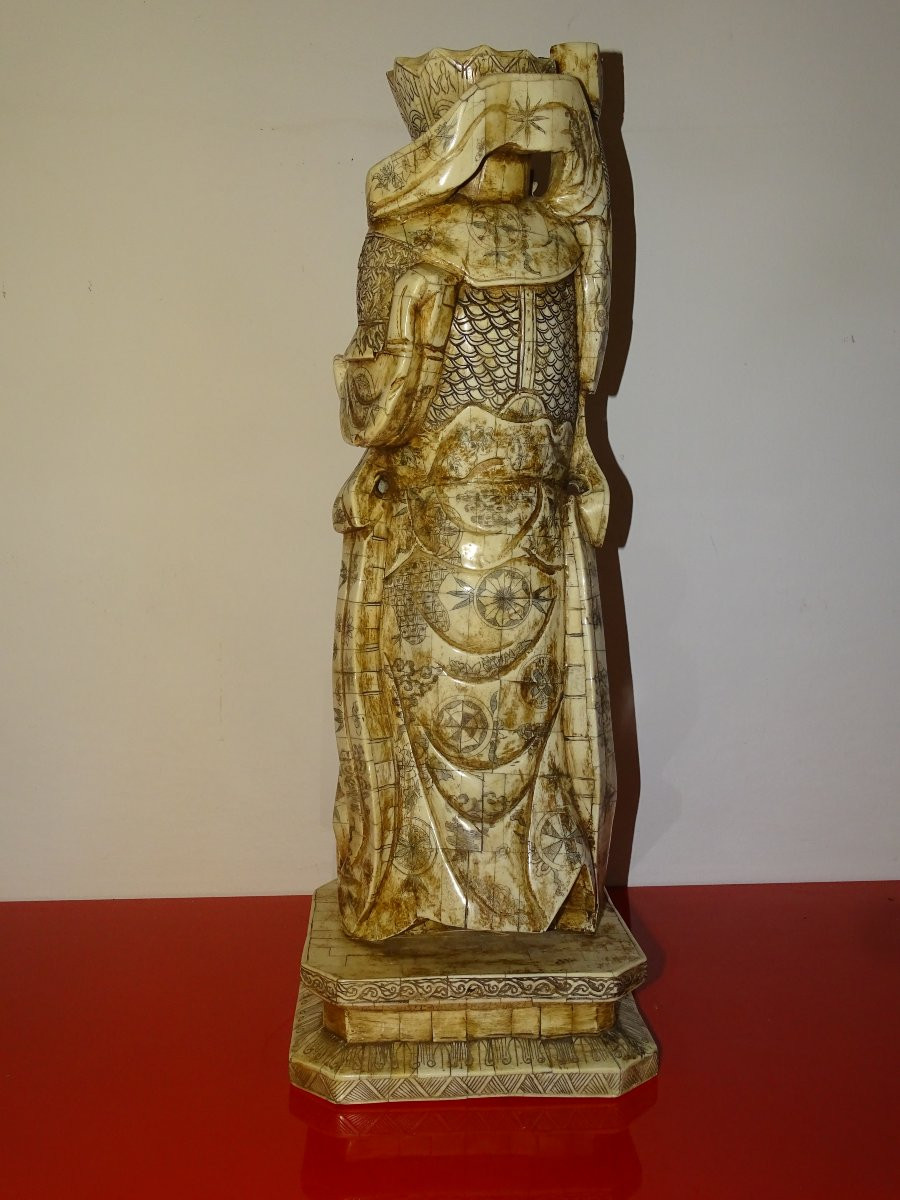 Large Sculpture Of A Wise Man In Bone Plates From The End Of The 19th Century-photo-2