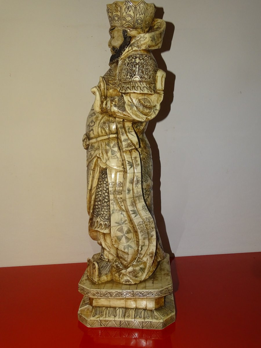 Large Sculpture Of A Wise Man In Bone Plates From The End Of The 19th Century-photo-3