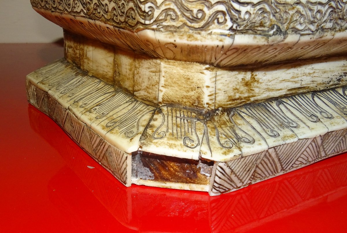 Large Sculpture Of A Wise Man In Bone Plates From The End Of The 19th Century-photo-1