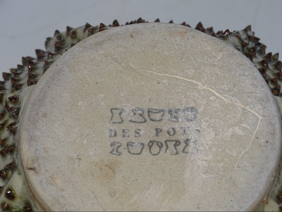 Vase barbotine oursin de mer de chez "des pots". Collection saint tropez.-photo-2