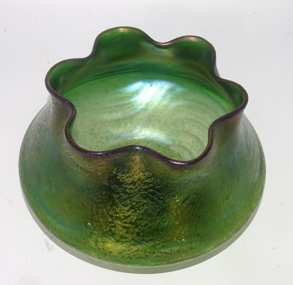 gros vase art nouveau, Wilhem Kralik Ou Johann Loetz, collection d'un amateur -photo-2