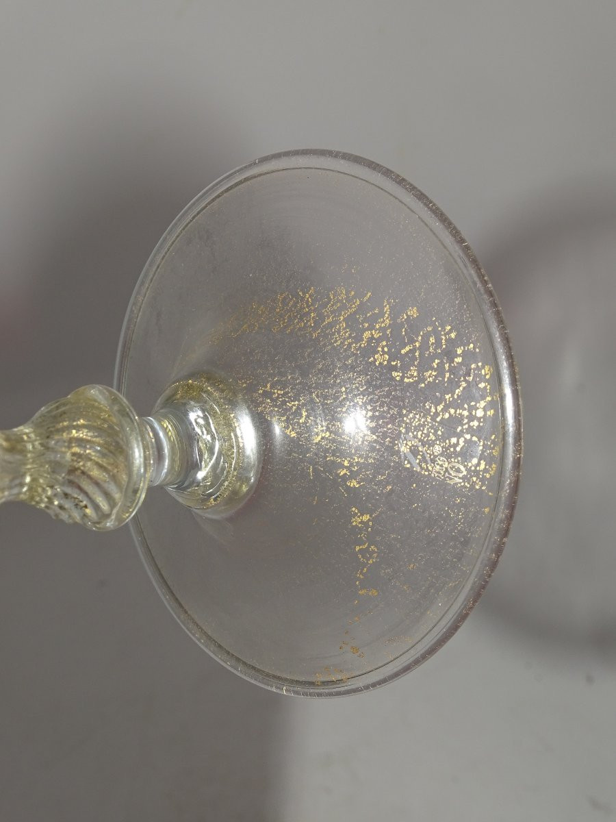 Murano: Large 19th Century Blown Glass Chalice-photo-2