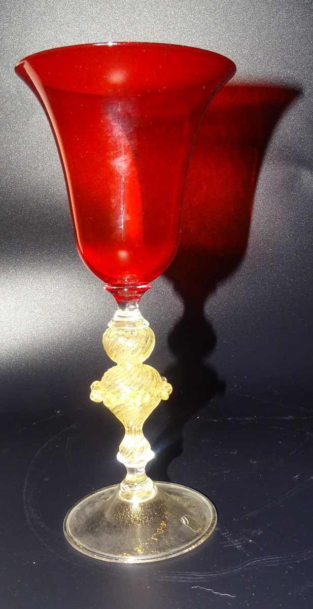 Murano: Large 19th Century Blown Glass Chalice