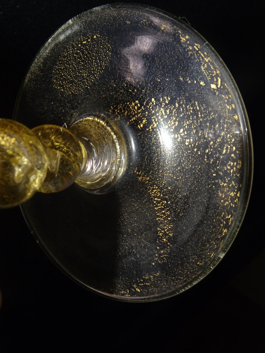 Murano: Large 19th Century Blown Glass Chalice-photo-3