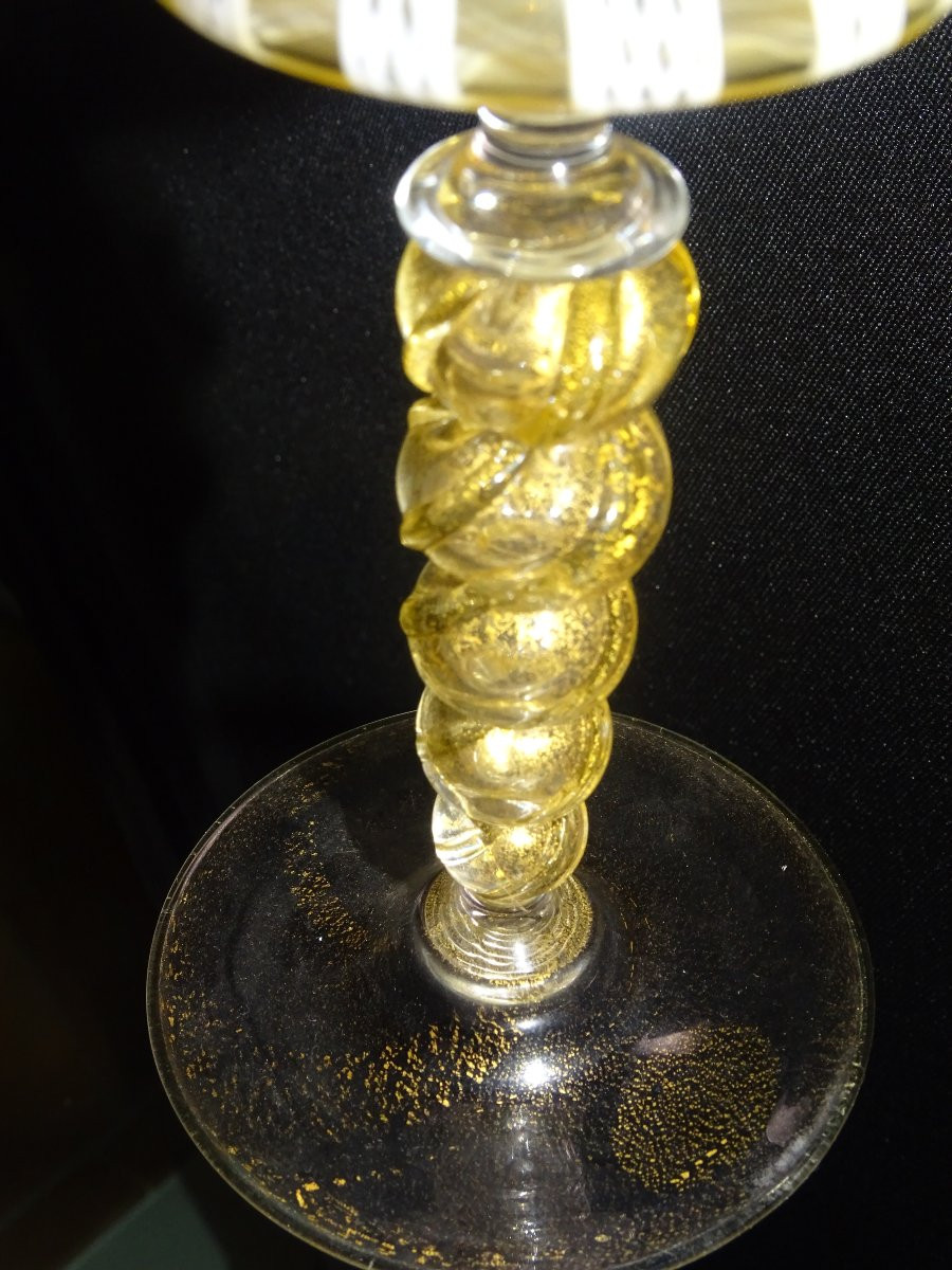 Murano: Large 19th Century Blown Glass Chalice-photo-1