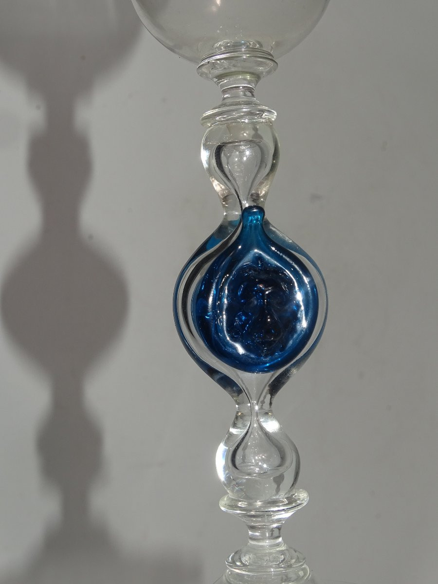 Murano: Large 19th Century Blown Glass Chalice-photo-3