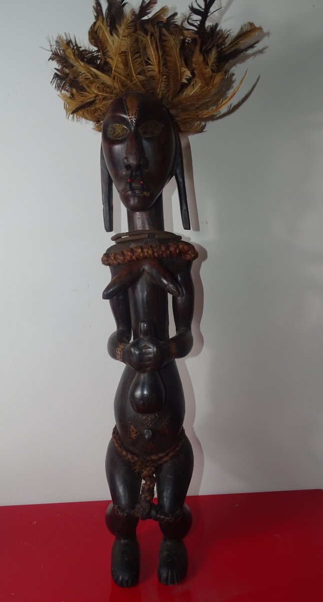 Byeri Fang Statue From Gabon With His Headdress, Collection Of Doctor Jean Redor.-photo-3