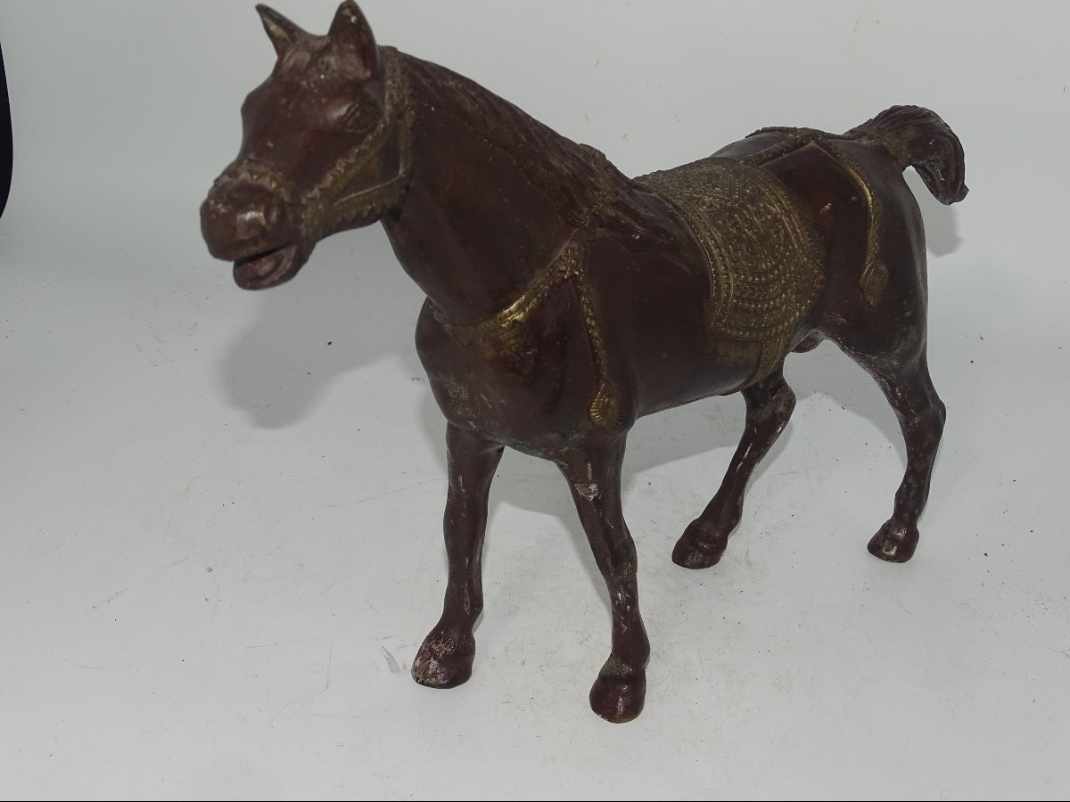 cheval, sculpture en bronze du XIXème, japon, asie-photo-1