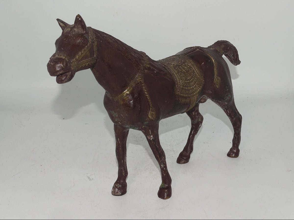 cheval, sculpture en bronze du XIXème, japon, asie-photo-6
