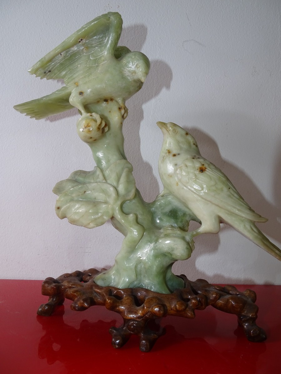 sculpture pierre dure, serpentine, XIXème, chine, asie, collection d'un amateur