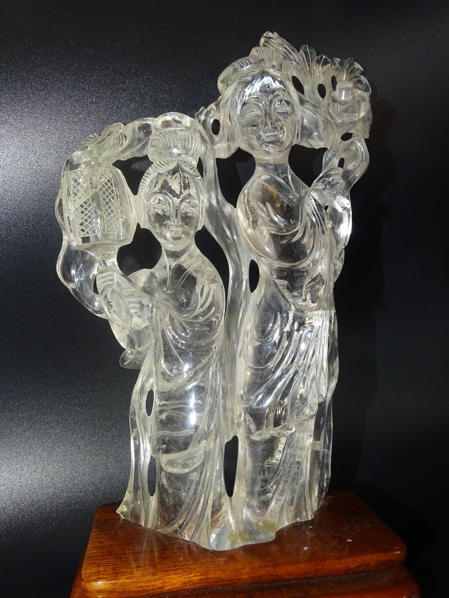 Hard Stone Sculpture, Rock Crystal, 19th Century, China, Asia, Amateur Collection-photo-3