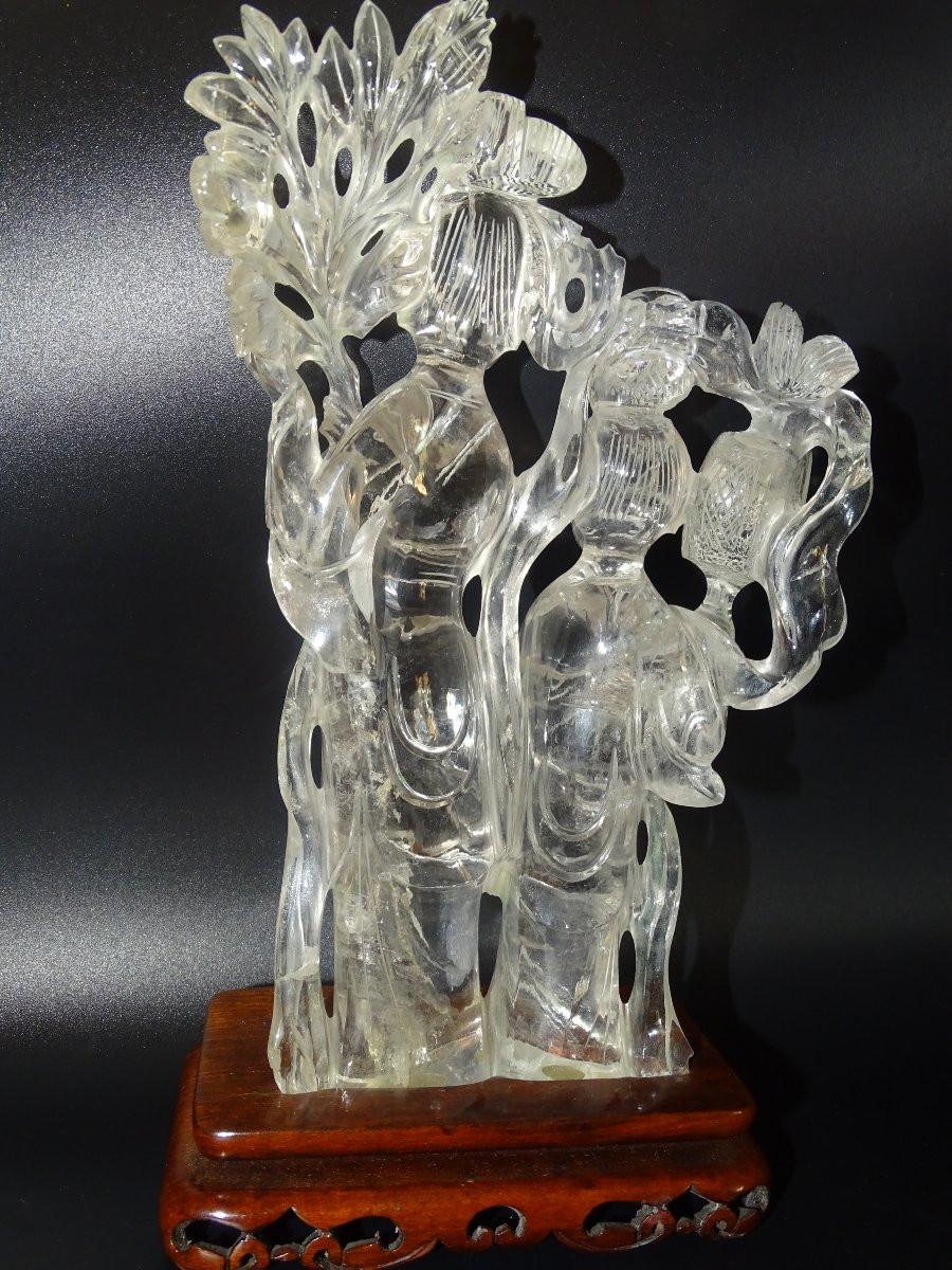 Hard Stone Sculpture, Rock Crystal, 19th Century, China, Asia, Amateur Collection-photo-2