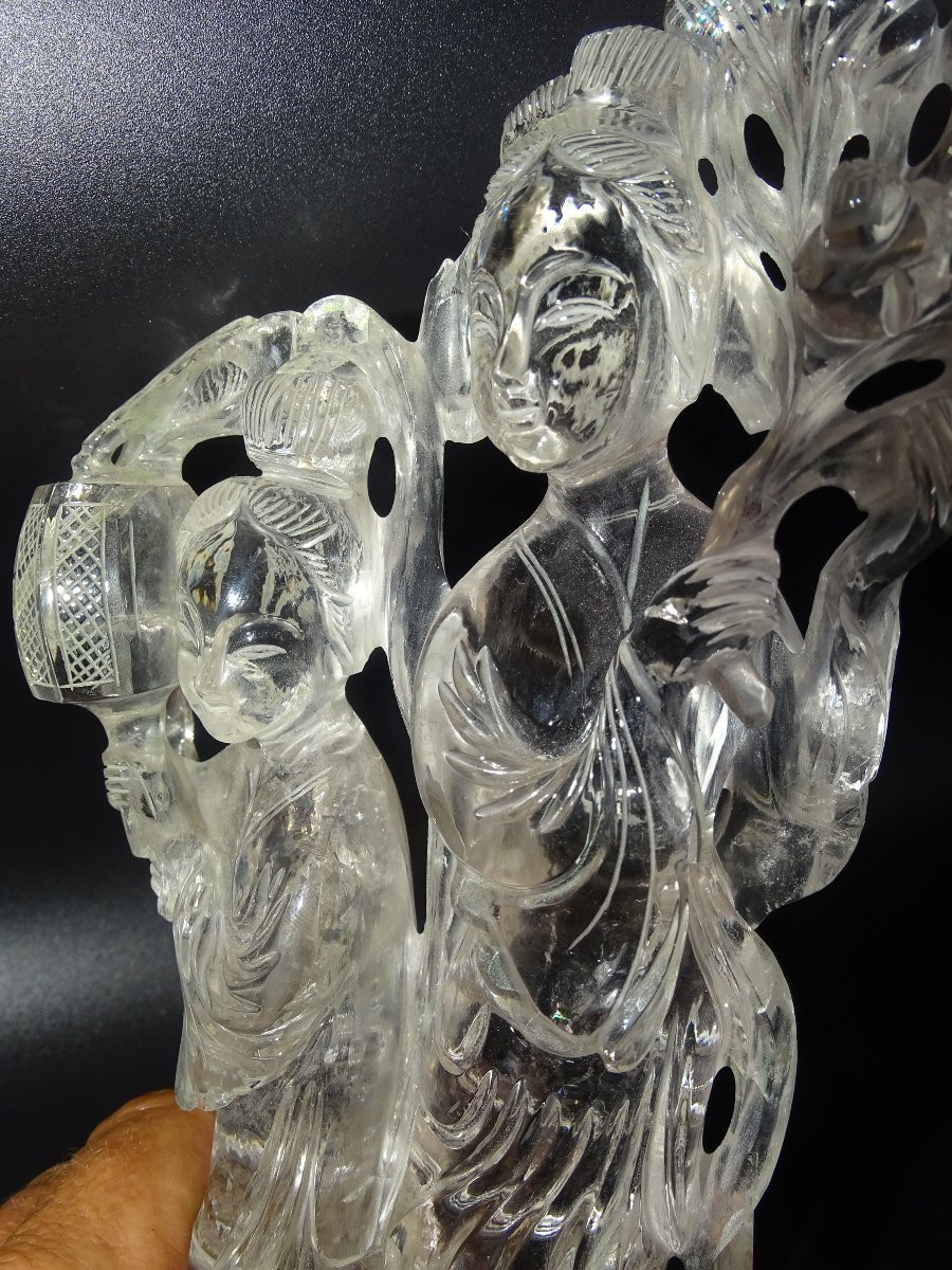 Hard Stone Sculpture, Rock Crystal, 19th Century, China, Asia, Amateur Collection-photo-5