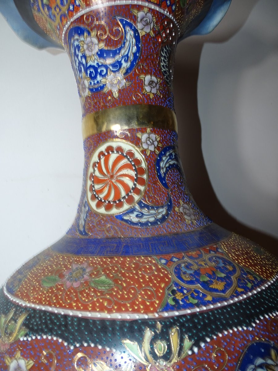 Important Chinese Or Japanese Porcelain Vase From The 19th Century-photo-4