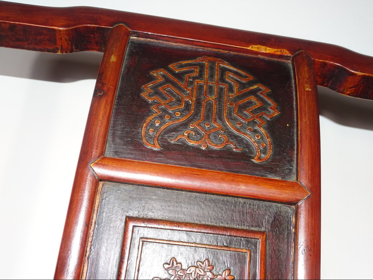 Paire de chaises chinoises laquées, époque XIXème-photo-4