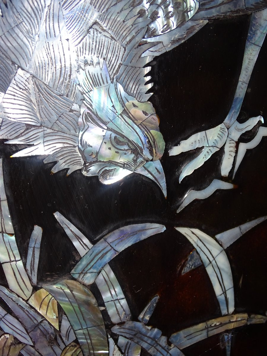 imposant vase en laque et nacre, indochine, chine, époque début XXème-photo-3