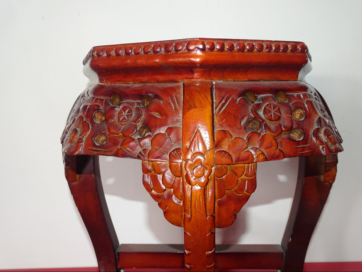 ancien support ou sellette sculpté, asie, chine ou japon-photo-3