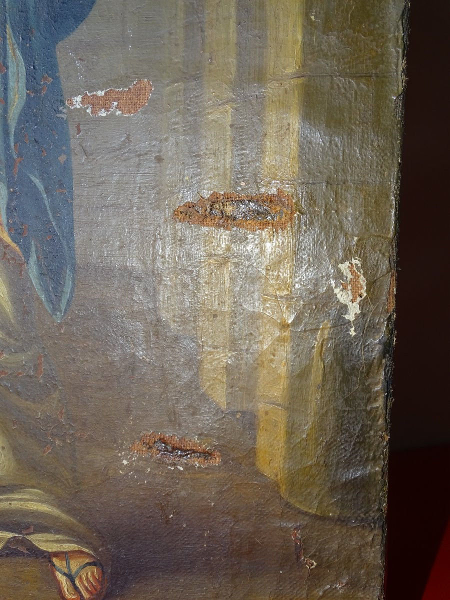 Painting, Oil On Canvas, Virgin From The 19th Century-photo-4