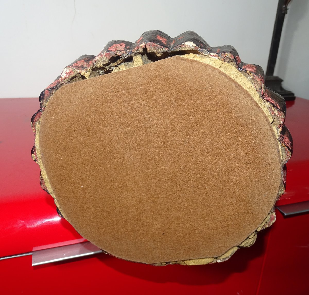 Large Wooden Buddha, 75 Cm, Gilded With Gold Leaf, 19th Century-photo-6