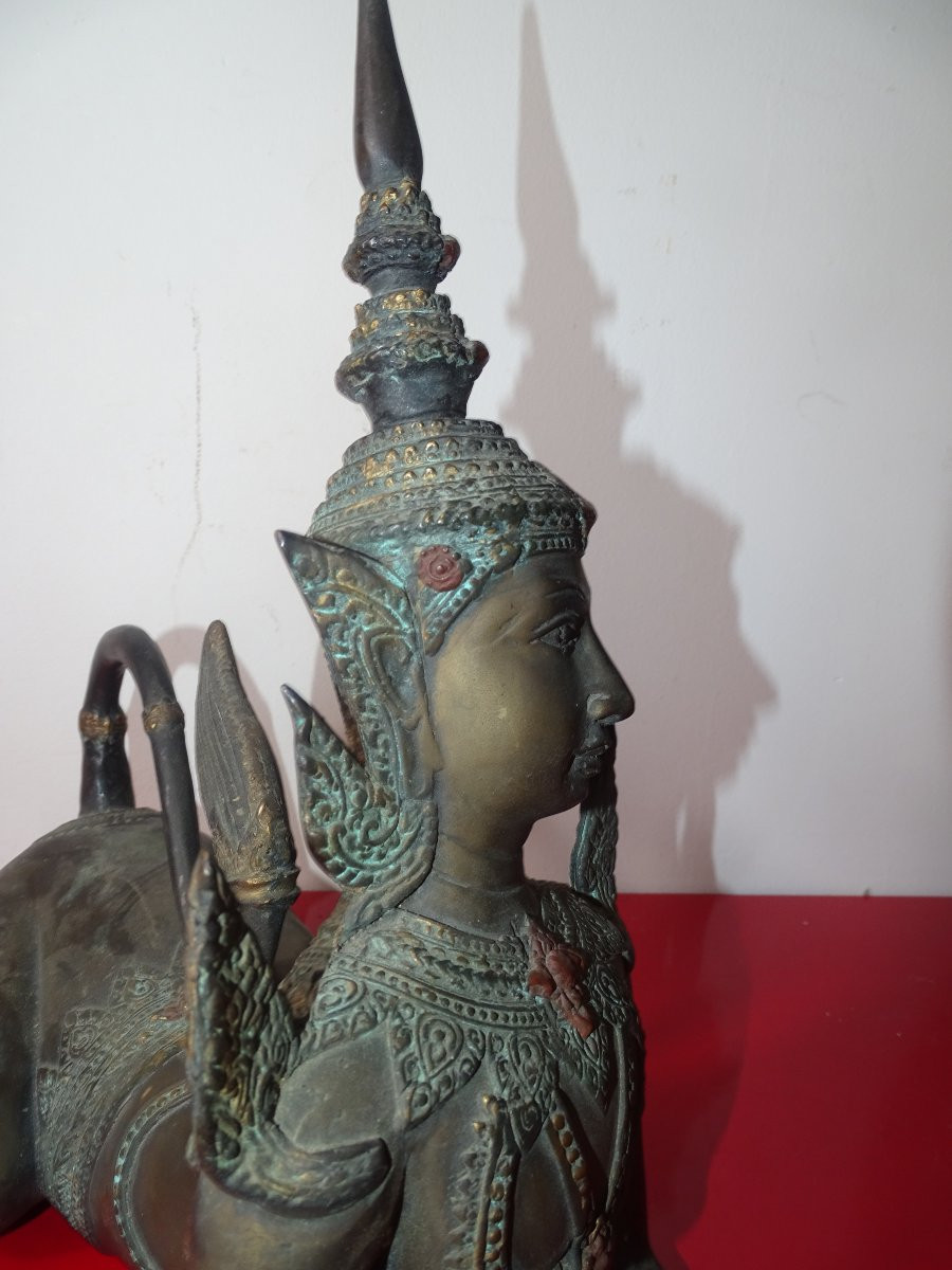 Antique Bronze Buddha, 41 Cm, Late 19th Century.-photo-1