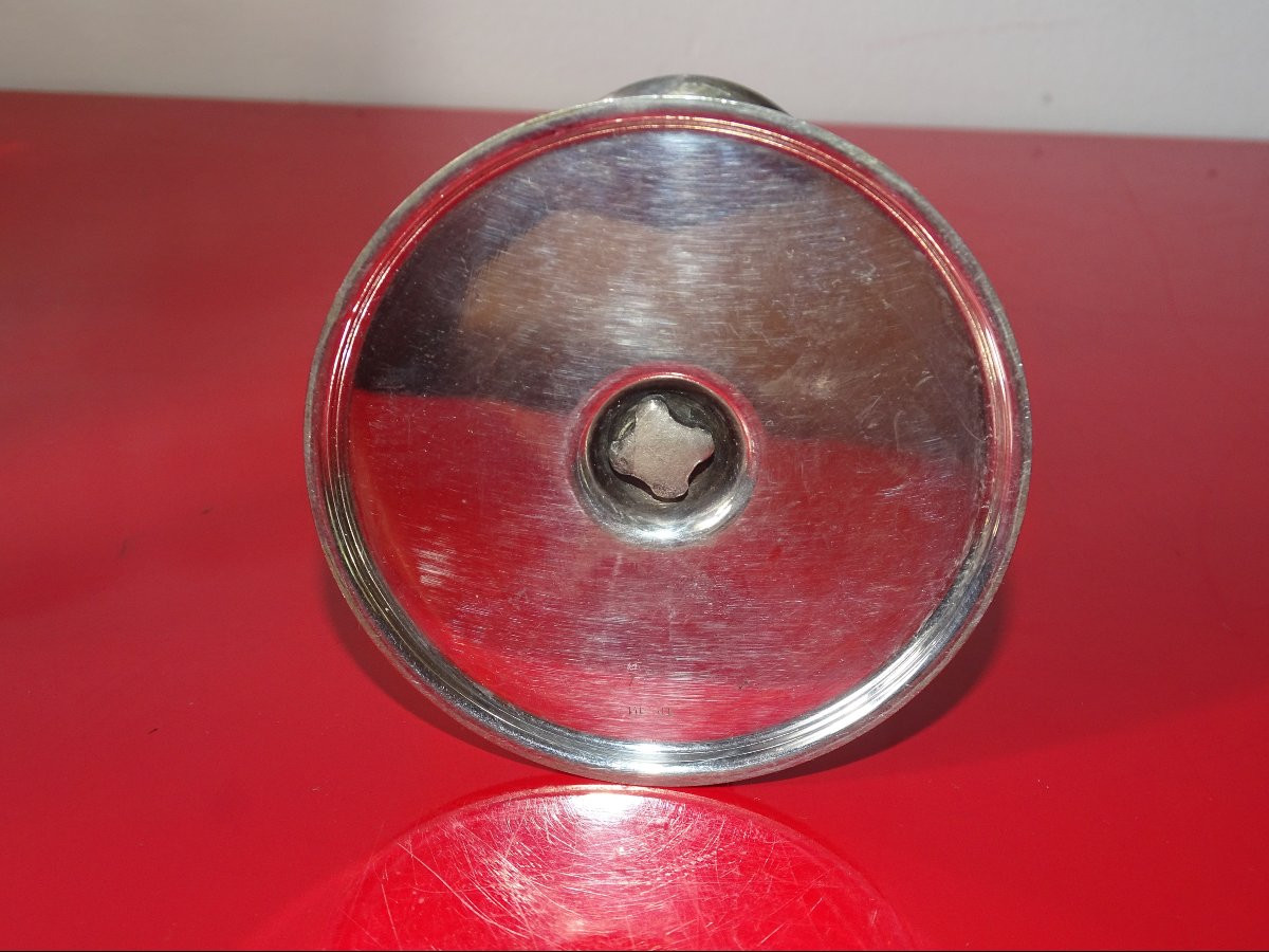 Pair Of Art Deco Solid Silver Candlesticks Decorated With Seahorses, Hallmarked 800-photo-3