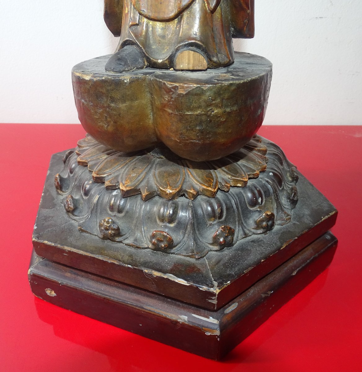 Antique Japanese Buddha Mounted As A 19th-century Lamp-photo-4