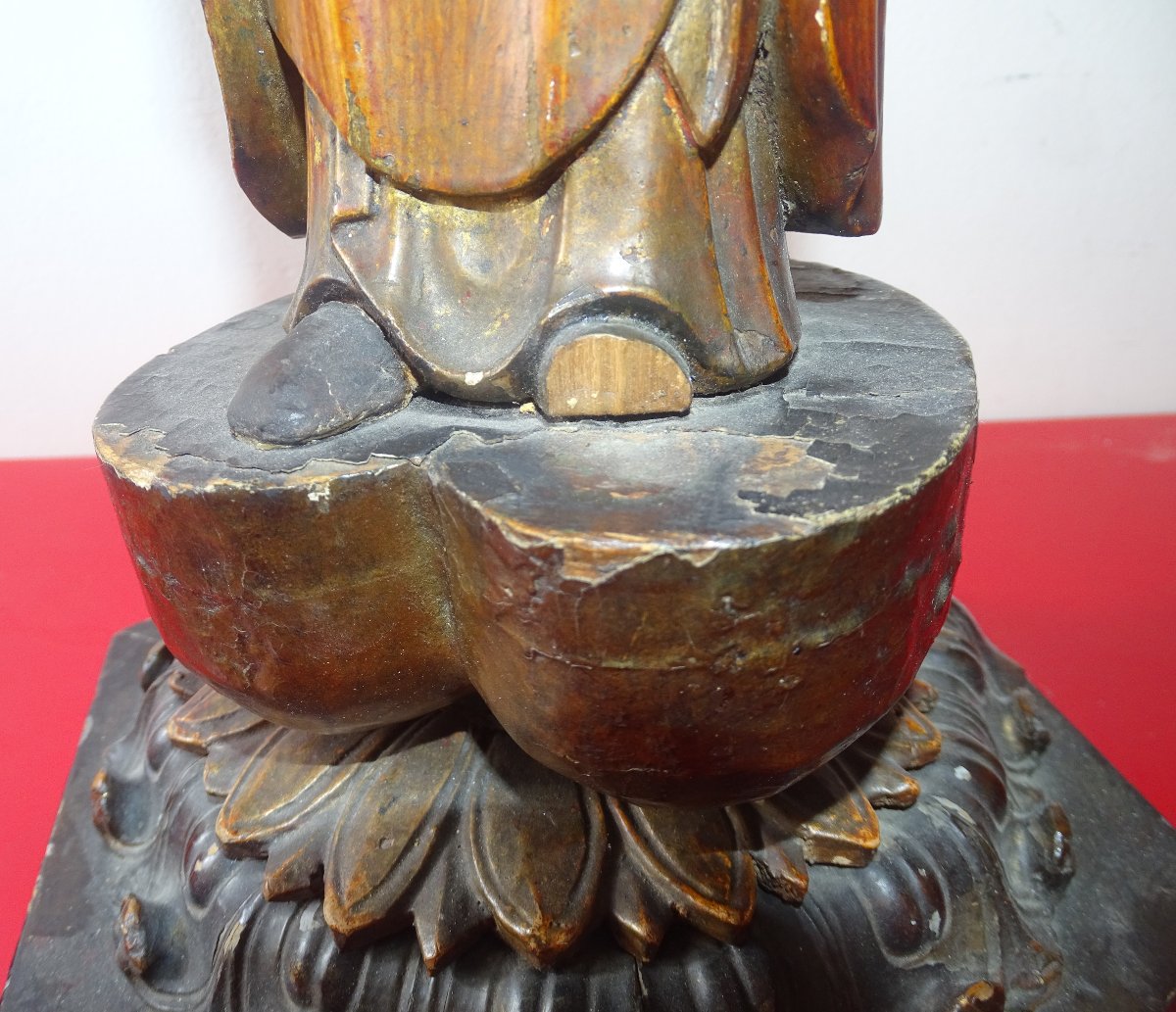 Antique Japanese Buddha Mounted As A 19th-century Lamp-photo-3