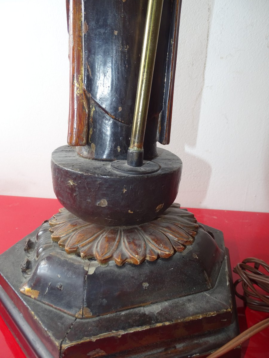 Antique Japanese Buddha Mounted As A 19th-century Lamp-photo-4