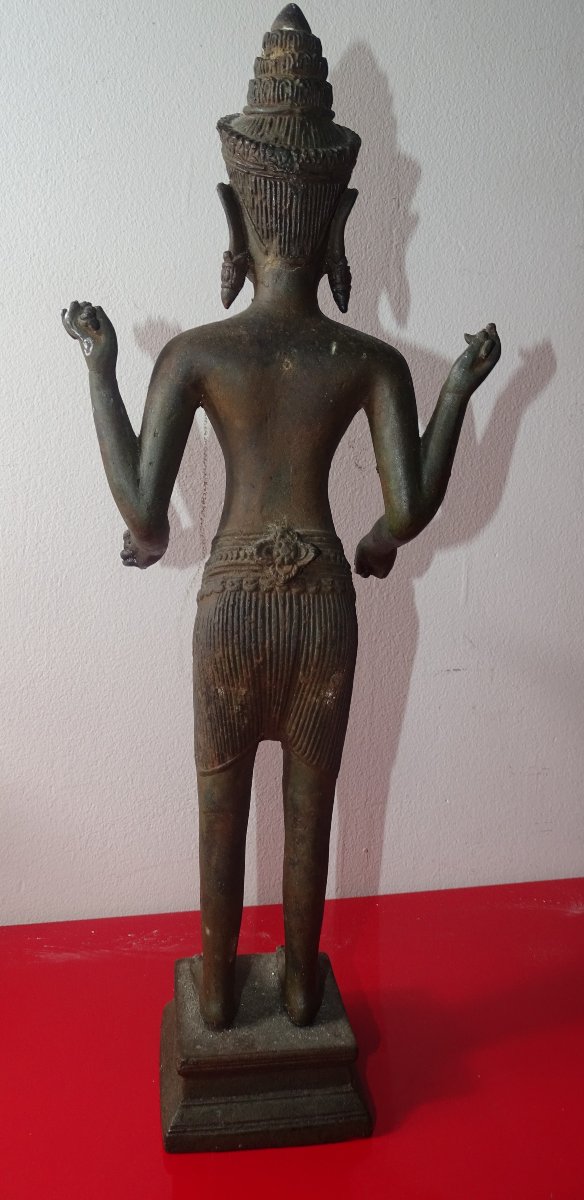 bouddha en bronze, cambodge, 43 cm, XIXème-photo-3