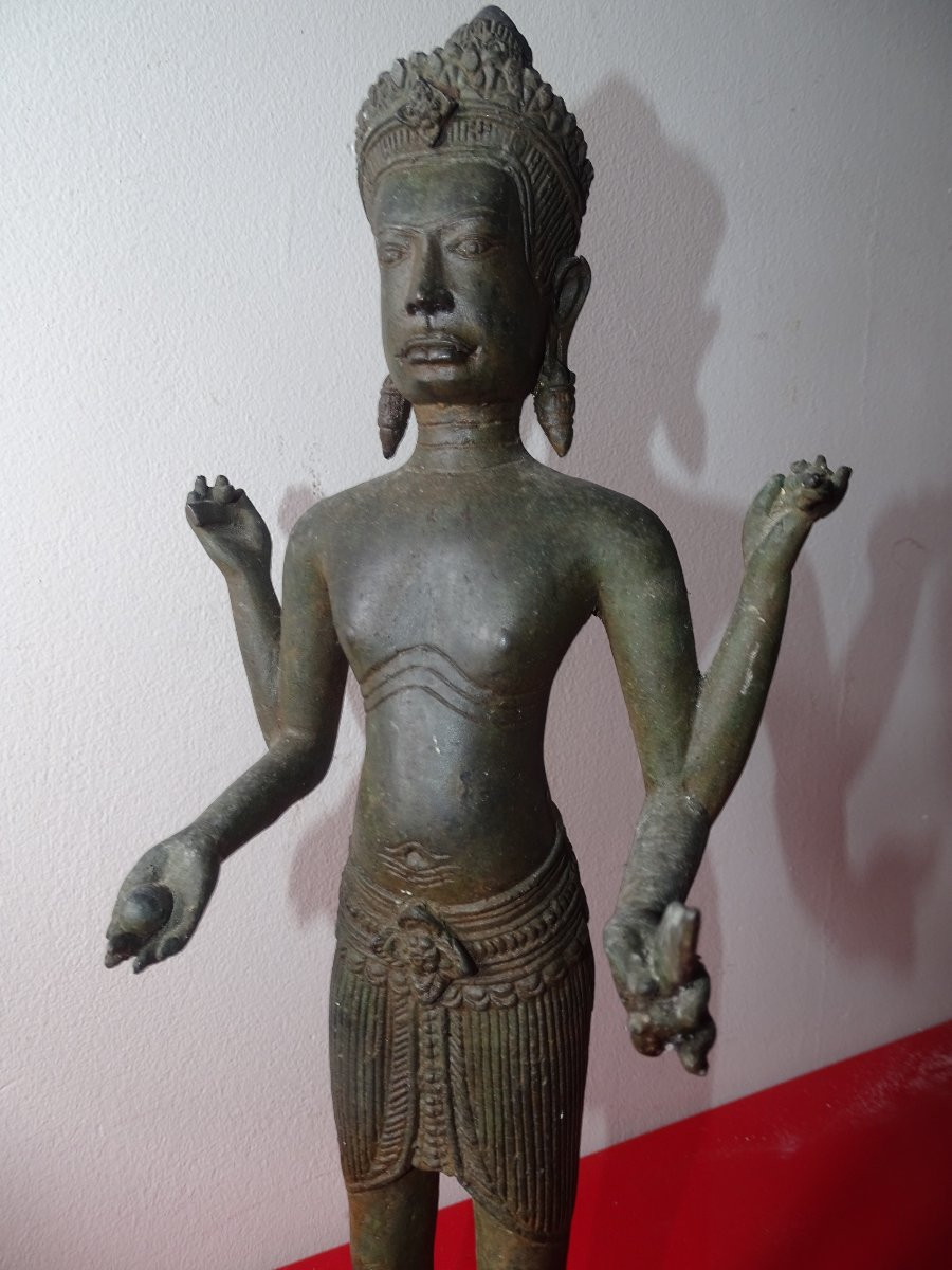 bouddha en bronze, cambodge, 43 cm, XIXème-photo-4