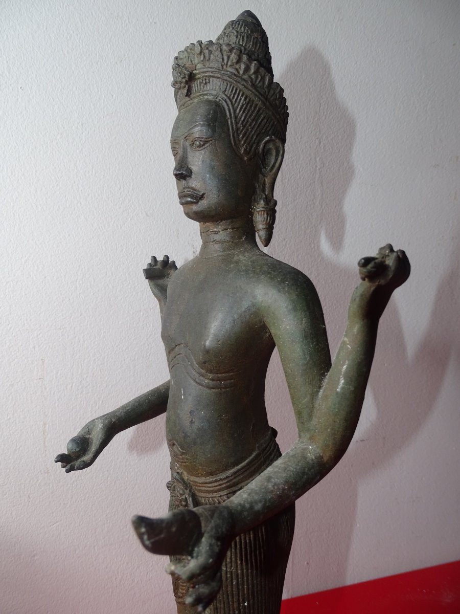 bouddha en bronze, cambodge, 43 cm, XIXème-photo-2