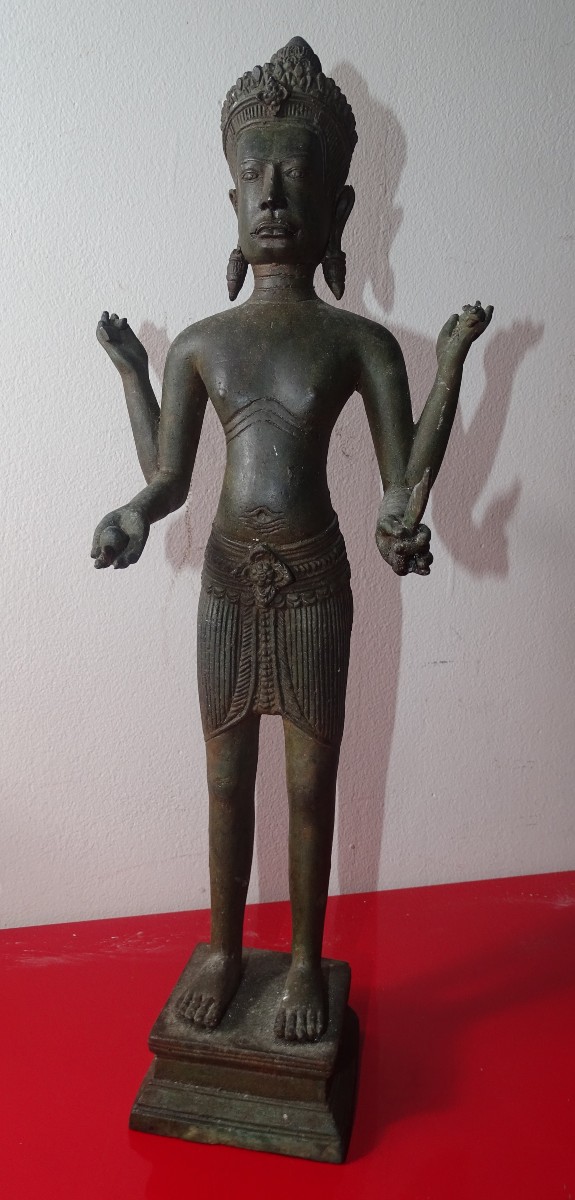bouddha en bronze, cambodge, 43 cm, XIXème