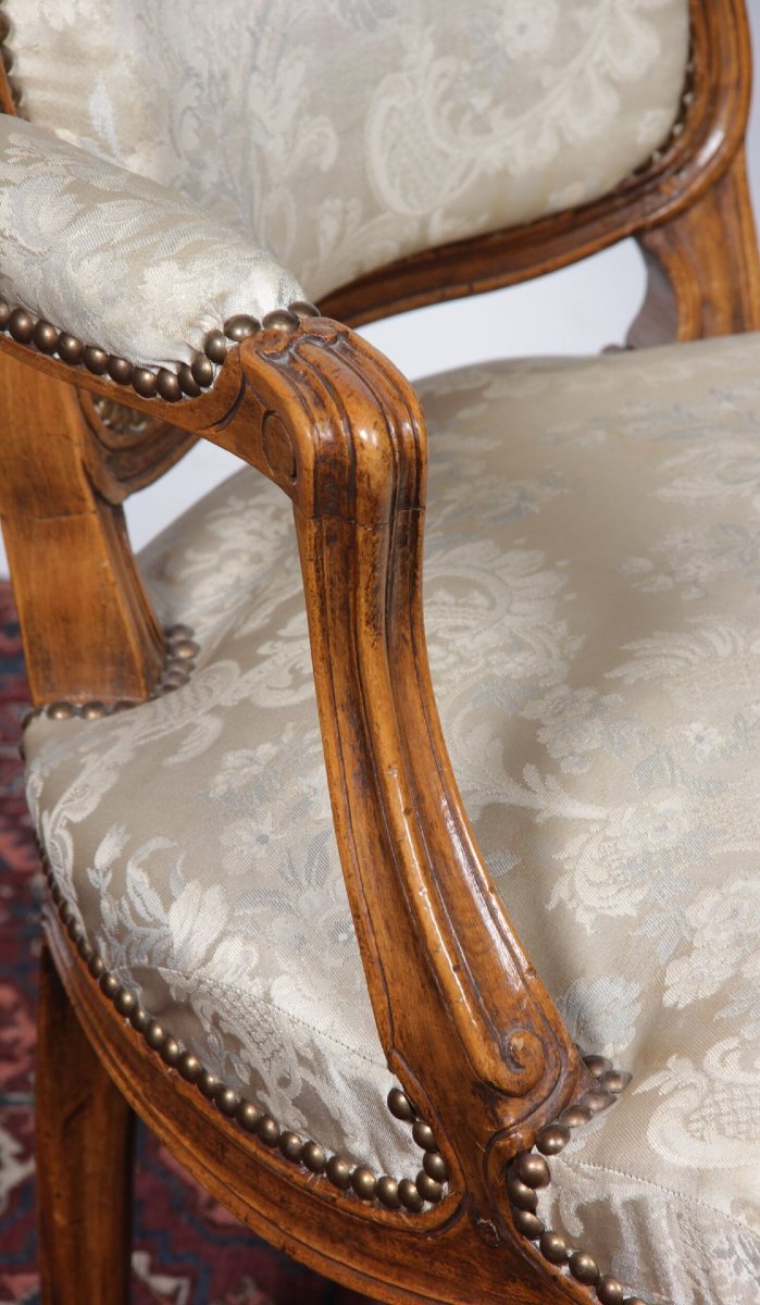 Pair Of Louis XV Period Cabriolet Armchairs, 18th Century-photo-4