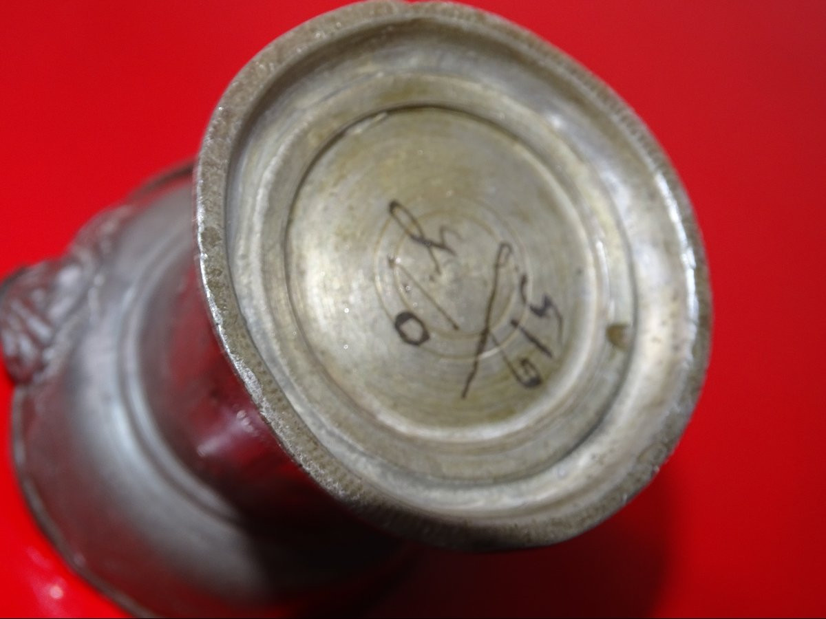 17th Century Pewter Holy Water Bucket-photo-4