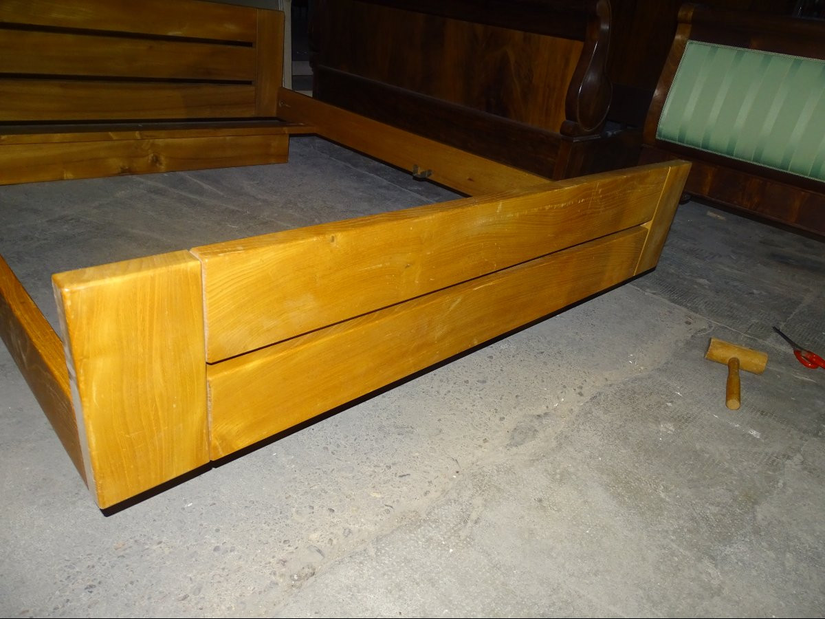 Elm Bed By Maison Regain, France, 1970-photo-2