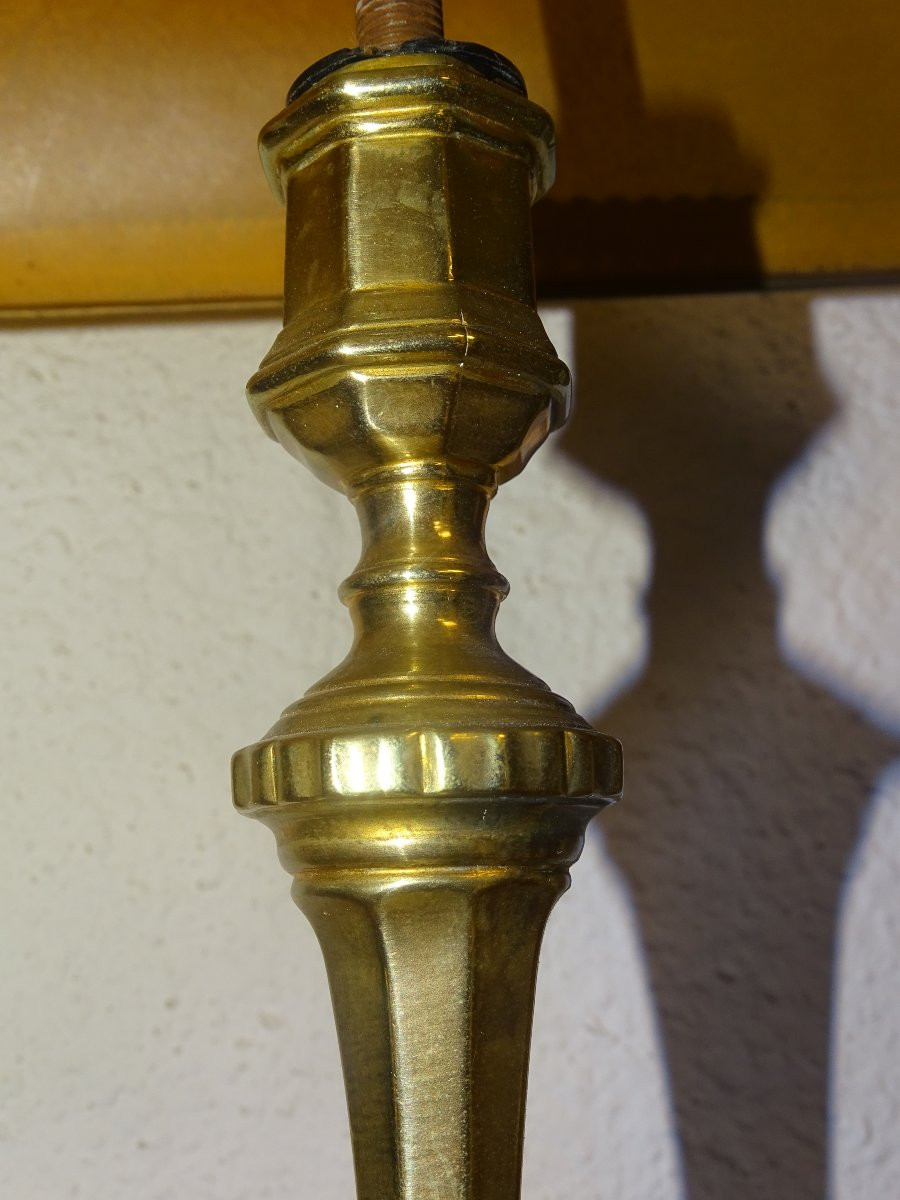 Paire De Bougeoirs lampe En Bronze , époque Louis XIII , Du 17 ème Siècle-photo-4