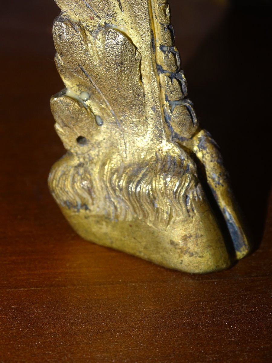 Bronze Furniture Piece, Pair Of Deer-shaped Feet, 18th Century, Louis XV-photo-3