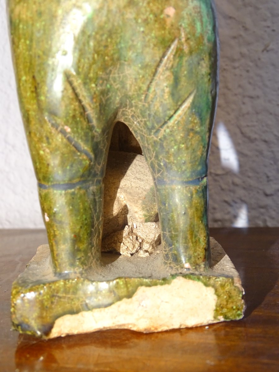 Tang Dynasty, Farmer And Her Child, Rare Glazed Terracotta-photo-3