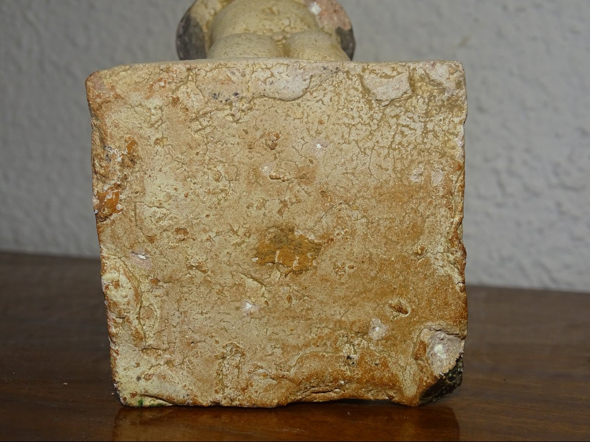 Tang Dynasty, Farmer And Her Child, Rare Glazed Terracotta-photo-6