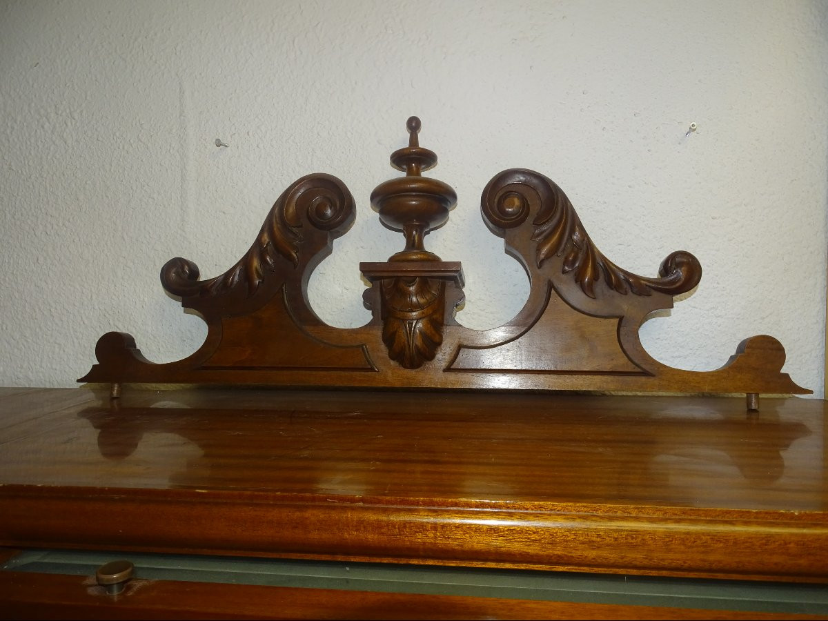 paire de frontons ou dessus de porte en noyer époque XIXème-photo-2