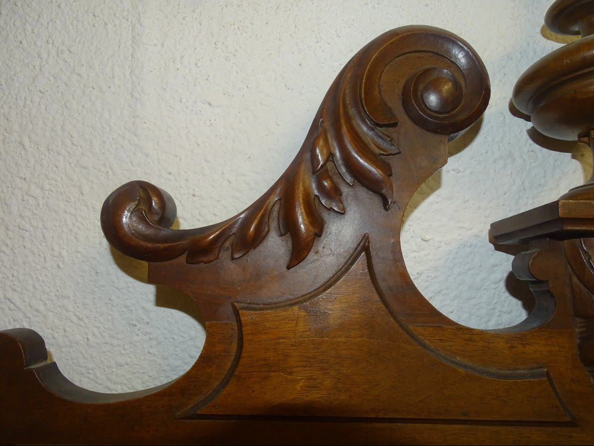paire de frontons ou dessus de porte en noyer époque XIXème-photo-1